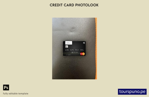 listo para imprimir plantilla frontal de aspecto fotográfico de mastercard de 68